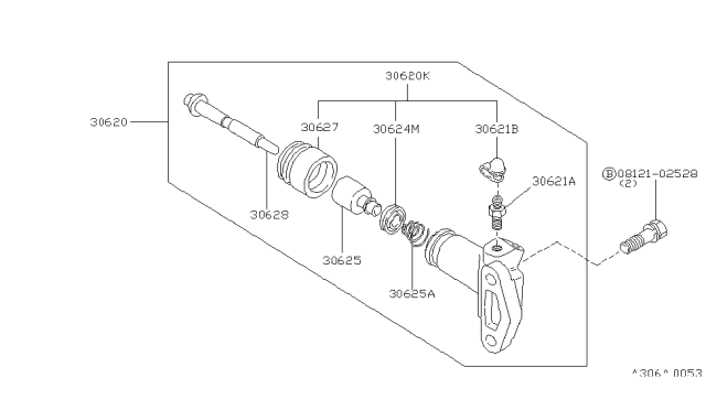 1979 Nissan Datsun 310 Clutch Operating Cylinder Diagram