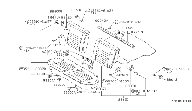 1980 Nissan Datsun 310 Rear Seat Diagram 1