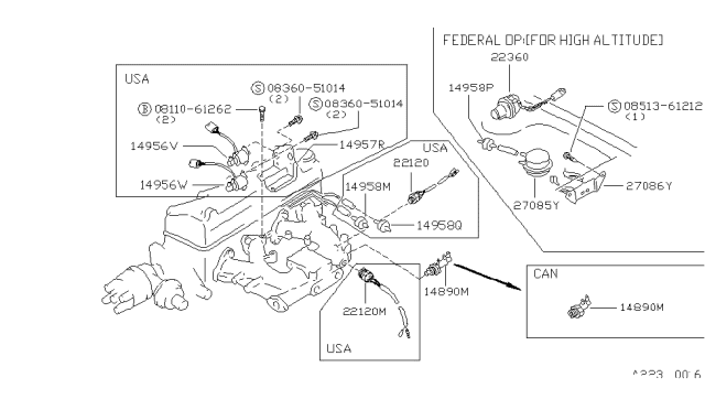 1981 Nissan Datsun 310 Switch Water Temp Diagram for 22120-H9801