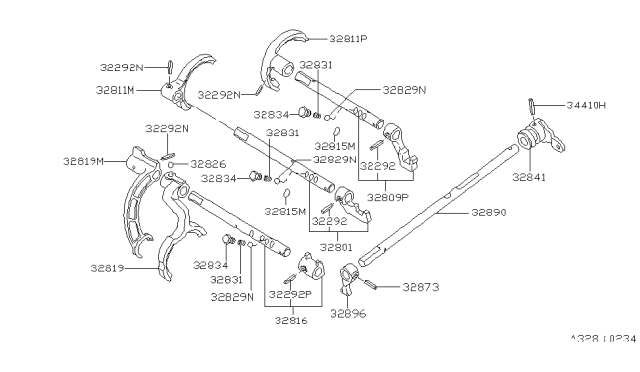 1979 Nissan Datsun 310 Transmission Shift Control Diagram 2