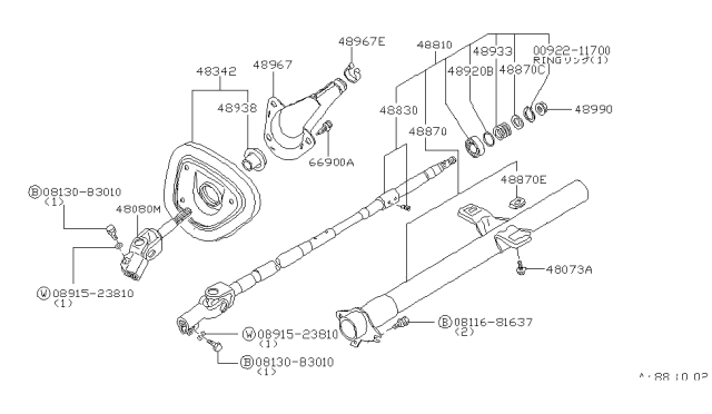 1982 Nissan Datsun 310 Steering Column Diagram 2