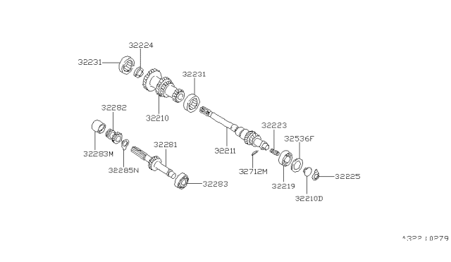 1979 Nissan Datsun 310 Adjust-SHIM Diagram for 32235-M5105