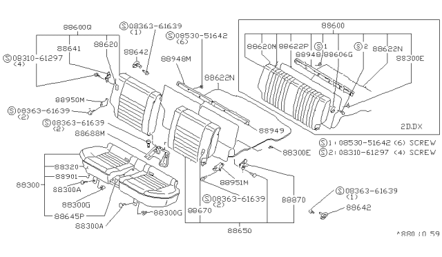 1980 Nissan Datsun 310 Rear Seat Diagram 4