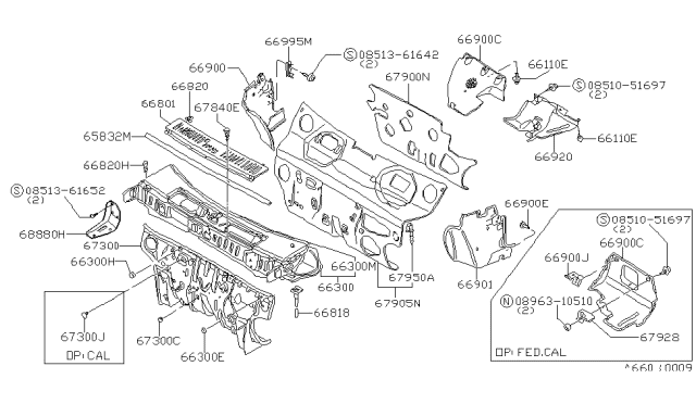 1980 Nissan Datsun 310 Cowl Top & Fitting Diagram 1