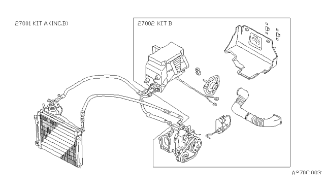 1980 Nissan Datsun 310 Heater & Blower Unit Diagram 3