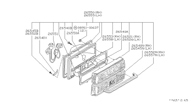 1981 Nissan Datsun 310 Rear Combination Lamp Diagram 3