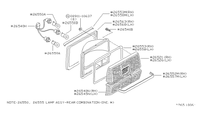 1981 Nissan Datsun 310 Rear Combination Lamp Diagram 2