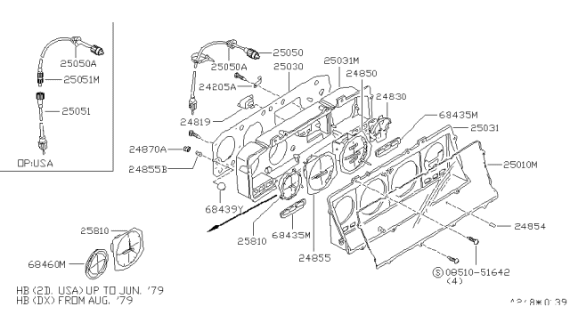 1979 Nissan Datsun 310 Printed Circuit Diagram for 24818-M6400