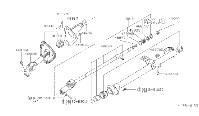 1981 Nissan Datsun 310 Shaft Seal Diagram for 48341-M7002