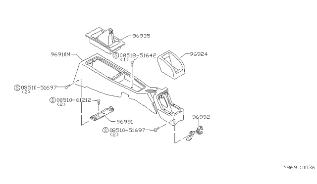 1981 Nissan Datsun 310 Console Box Diagram 1