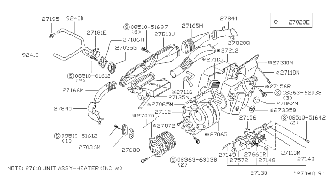 1981 Nissan Datsun 310 Hose Heater Diagram for 27181-M6681