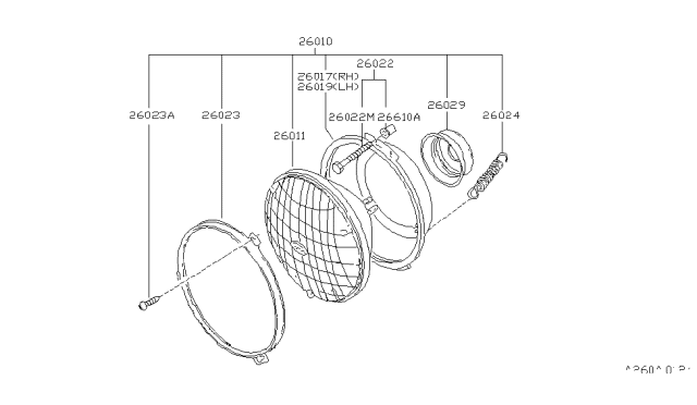 1980 Nissan Datsun 310 Headlamp Diagram 1