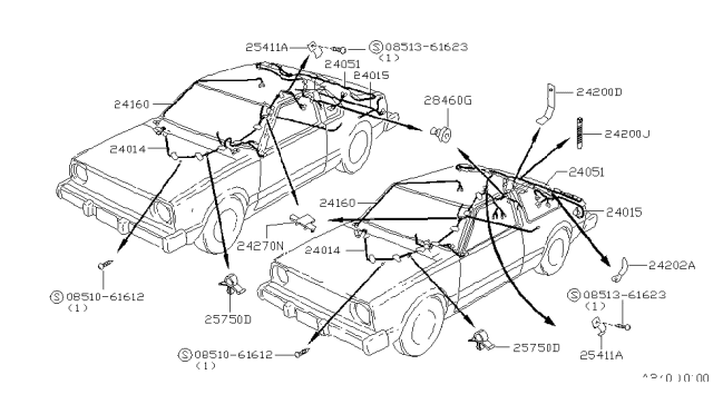 1981 Nissan Datsun 310 Harness-Tail Diagram for 24015-M6600