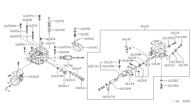 1980 Nissan Datsun 310 Lever Fast Idle Diagram for 16128-H6201