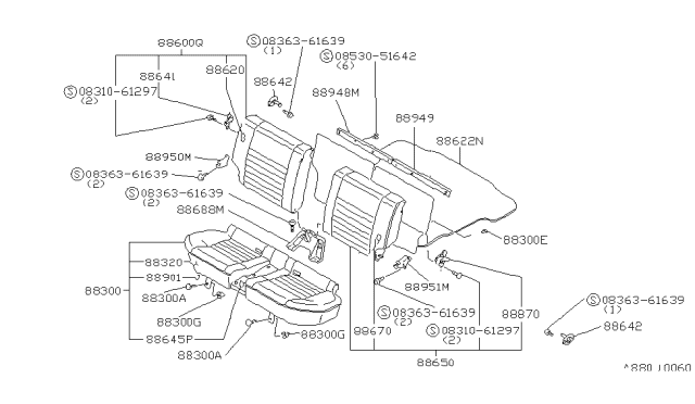 1981 Nissan Datsun 310 Rear Seat Diagram 2