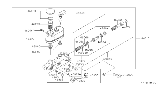 1982 Nissan Datsun 310 Brake Master Cylinder Diagram