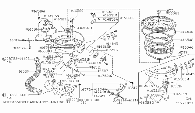 1980 Nissan Datsun 310 Vacuum Motor Diagram for 16510-M2200