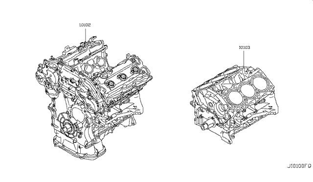 2008 Nissan 350Z Bare & Short Engine Diagram