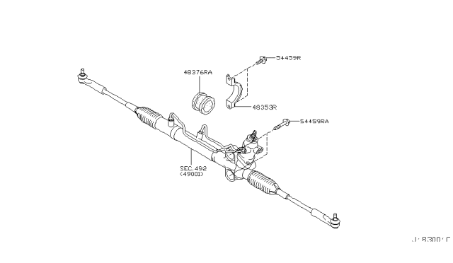 2006 Nissan 350Z Insulator Diagram for 54445-4P000