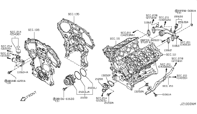 2007 Nissan 350Z Water Pump, Cooling Fan & Thermostat Diagram 3