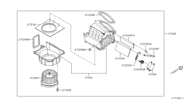 2007 Nissan 350Z Heater & Blower Unit Diagram 1