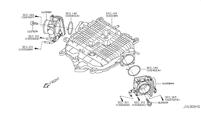 2007 Nissan 350Z Bolt-Chamber Diagram for 16122-JK20A