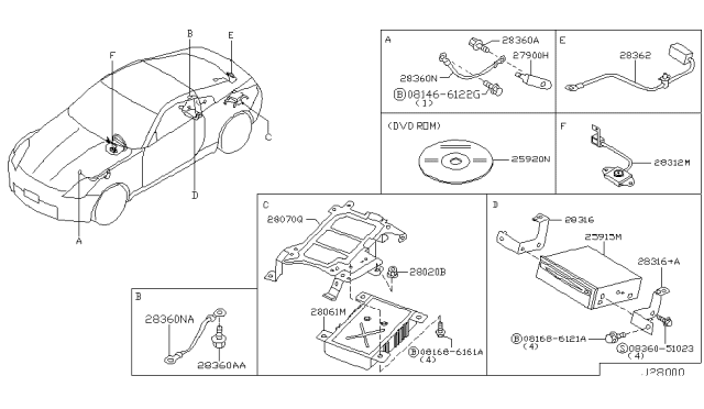 2004 Nissan 350Z Amplifier-Av Diagram for 28060-CD400