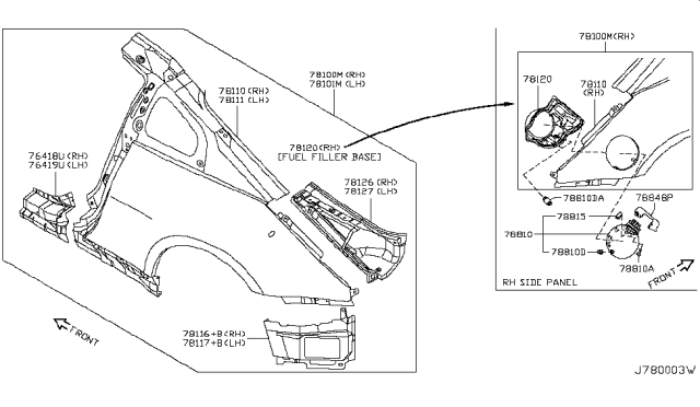 2003 Nissan 350Z Rear Fender & Fitting Diagram