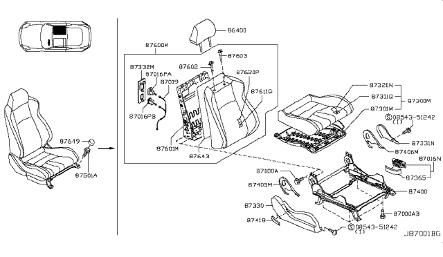 2006 Nissan 350Z Front Seat Diagram 25