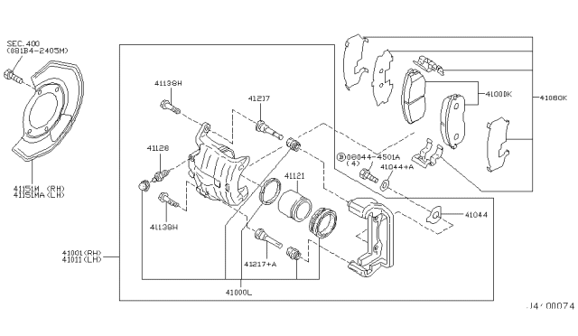 2004 Nissan 350Z Piston-Cylinder Diagram for 41121-12U01