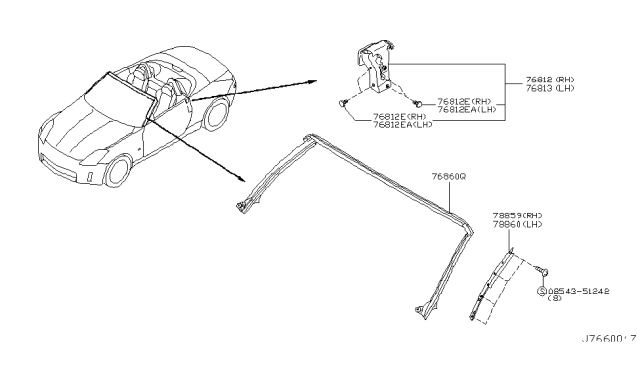 2005 Nissan 350Z Body Side Molding Diagram 2