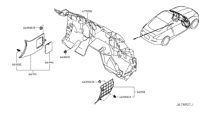 2007 Nissan 350Z Dash Trimming & Fitting Diagram 2