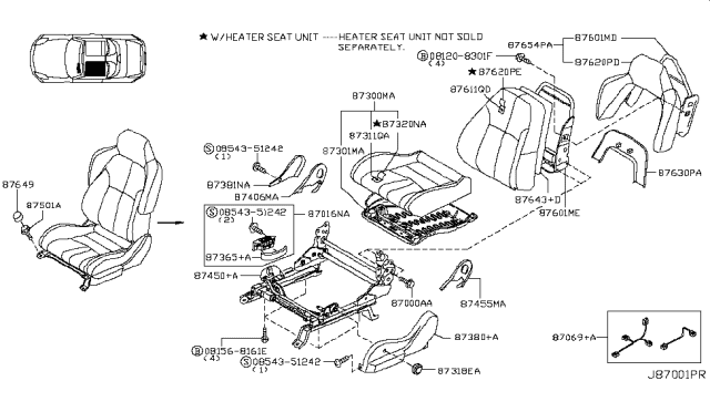 2006 Nissan 350Z Front Seat Diagram 18