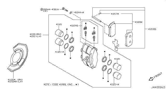 2004 Nissan 350Z Front Brake Diagram 1