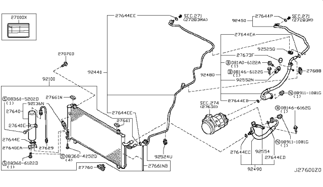 2007 Nissan 350Z Hose-Flexible,Low Diagram for 92480-EV00A