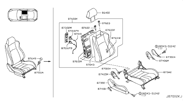 2007 Nissan 350Z Front Seat Diagram 24