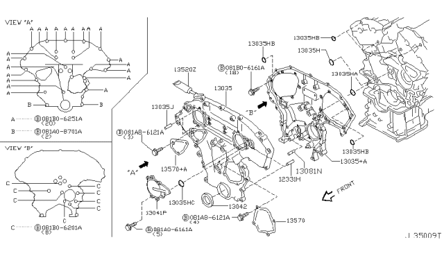 2005 Nissan 350Z Front Cover,Vacuum Pump & Fitting Diagram