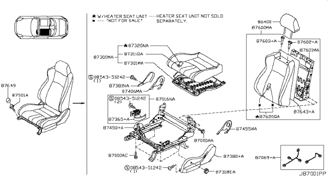 2008 Nissan 350Z Front Seat Diagram 2