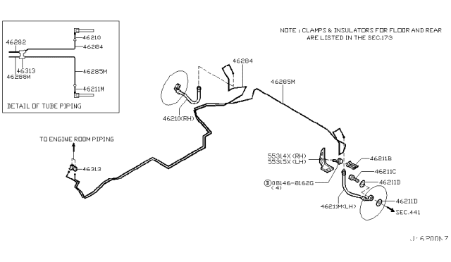 2007 Nissan 350Z Brake Piping & Control Diagram 8