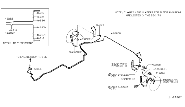 2007 Nissan 350Z Brake Piping & Control Diagram 4