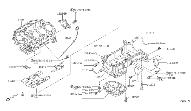 2007 Nissan 350Z Plate-BAFFLE,Oil Pan Diagram for 11113-CD000