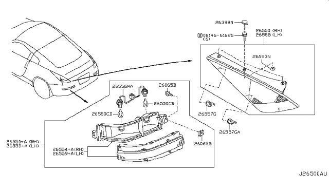 2008 Nissan 350Z Rear Combination Lamp Diagram