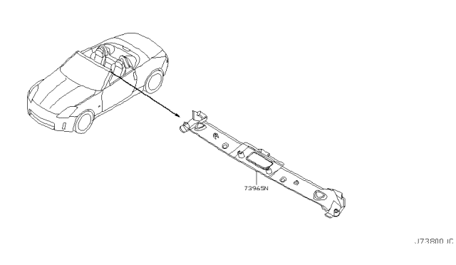 2007 Nissan 350Z Finisher Assy-Roof,Front Diagram for 73975-EV10A