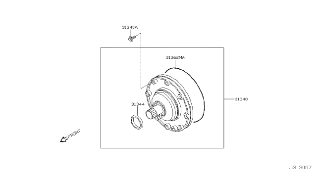 2004 Nissan 350Z Pump Assembly-Oil Diagram for 31340-90X04