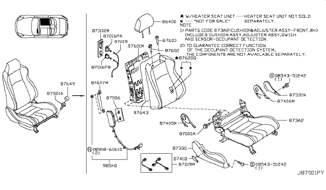 2006 Nissan 350Z Front Seat Diagram 40