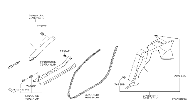 2005 Nissan 350Z Body Side Trimming Diagram 2