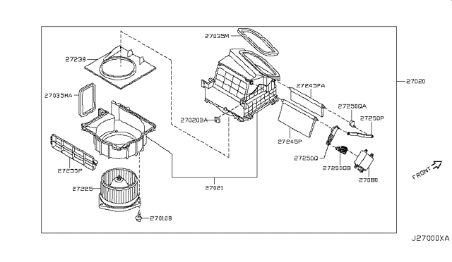 2007 Nissan 350Z Blower Assy-Front Diagram for 27200-CD000