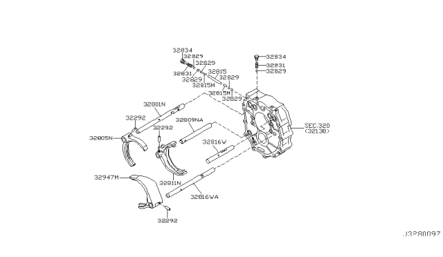 2003 Nissan 350Z Fork-Shift,5TH & 6TH Diagram for 32947-CD010