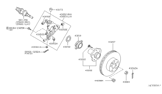 2006 Nissan 350Z Bearing-Rear Axle Inner Diagram for 43210-AL505