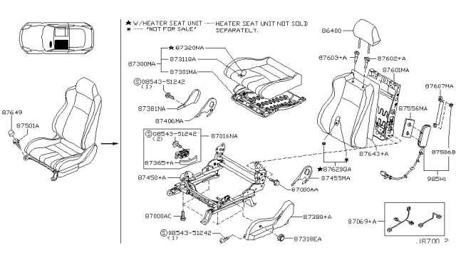 2004 Nissan 350Z Front Seat Diagram 8